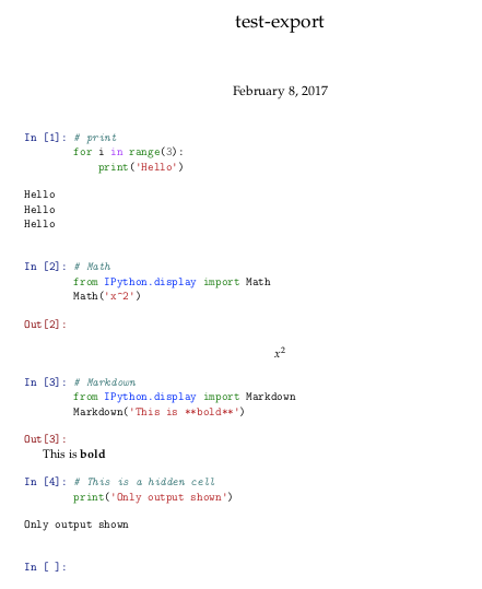 nbconvert output without template
