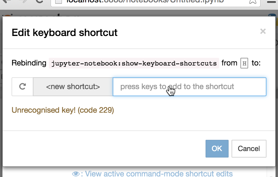 an unrecognised keypress